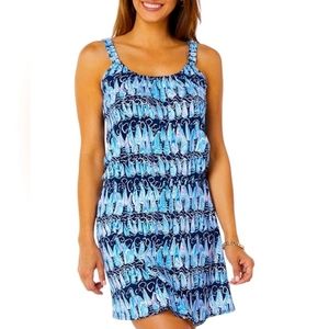 Lilly Pulitzer Navy and Light Blue Printed Mini Dress